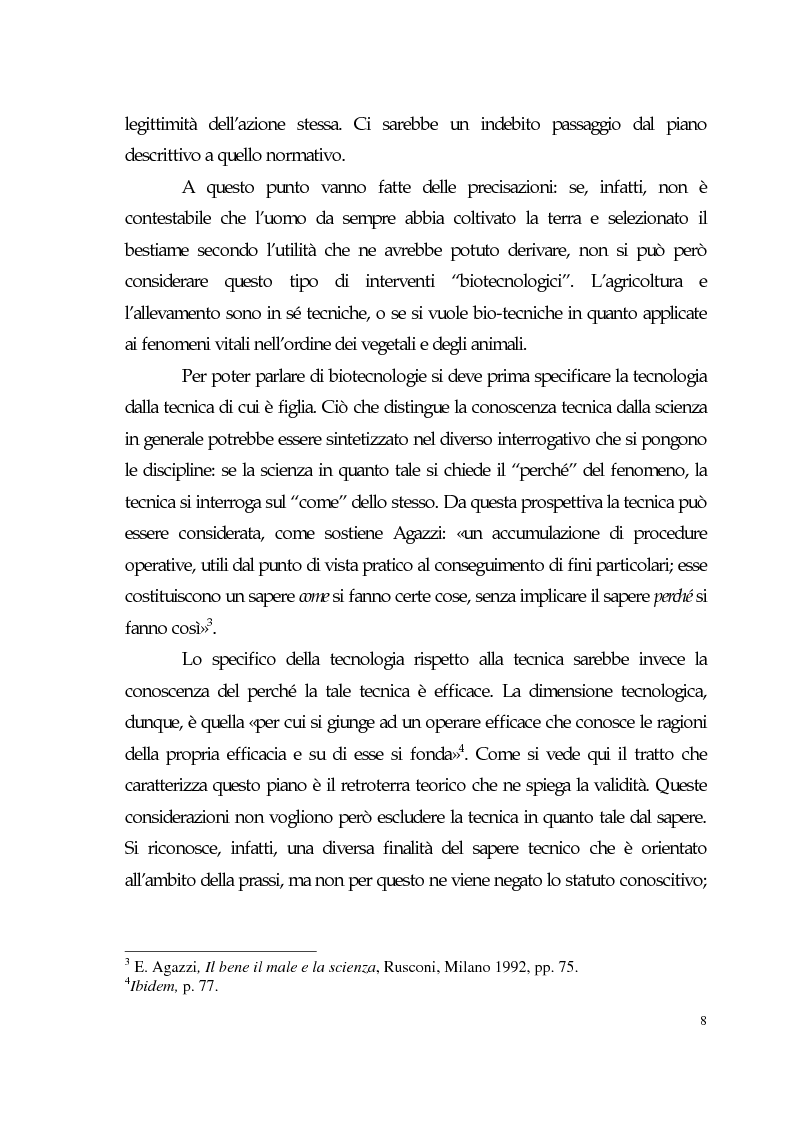 Anteprima della tesi: Sviluppo tecno-scientifico e riflessione bioetica, Pagina 7