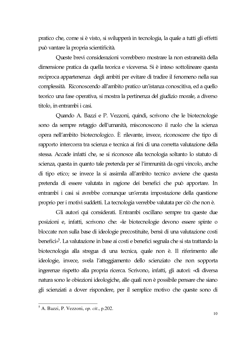 Anteprima della tesi: Sviluppo tecno-scientifico e riflessione bioetica, Pagina 9