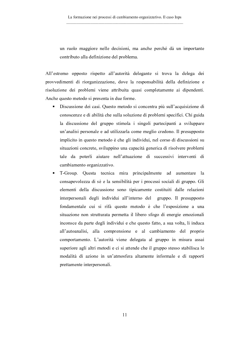 Anteprima della tesi: La formazione nei processi di cambiamento organizzativo. Il caso Inps, Pagina 11