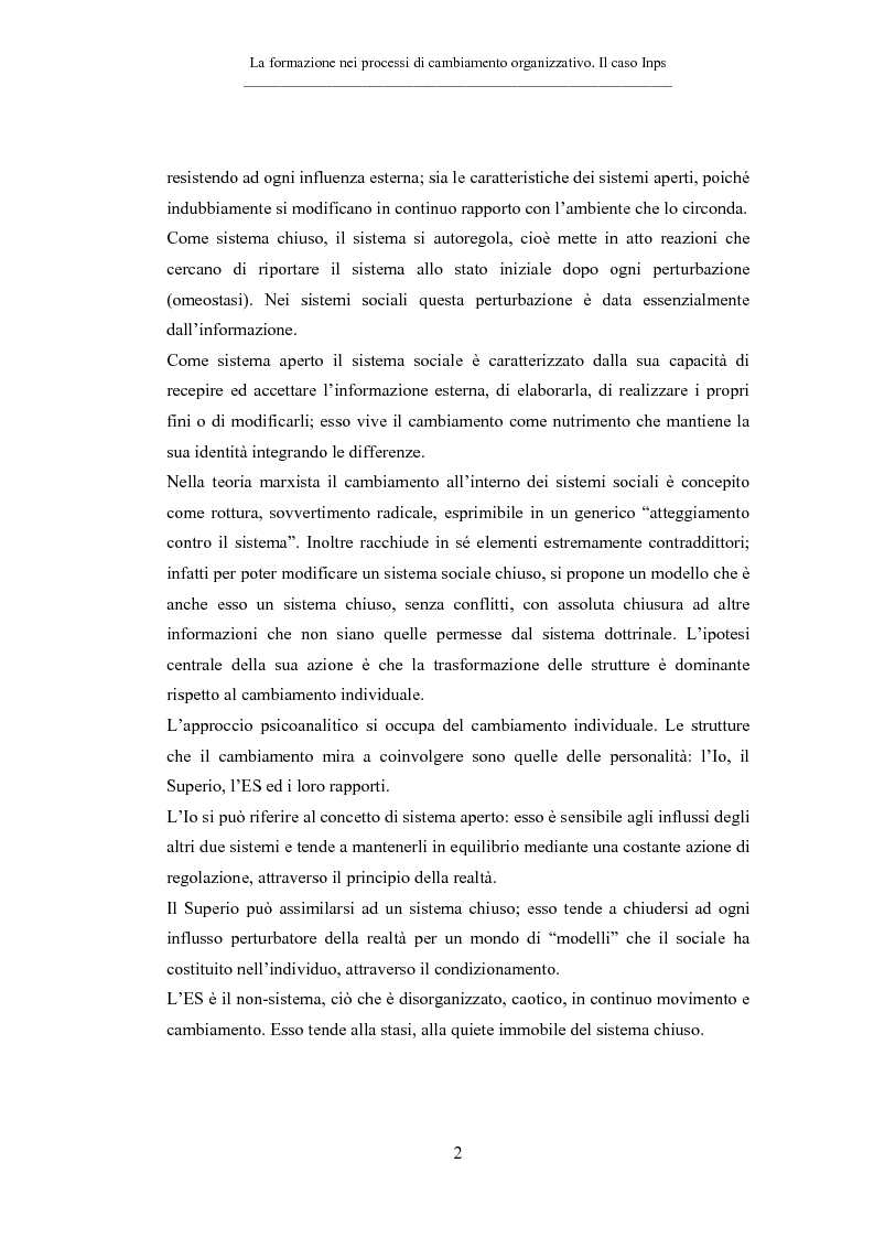 Anteprima della tesi: La formazione nei processi di cambiamento organizzativo. Il caso Inps, Pagina 2