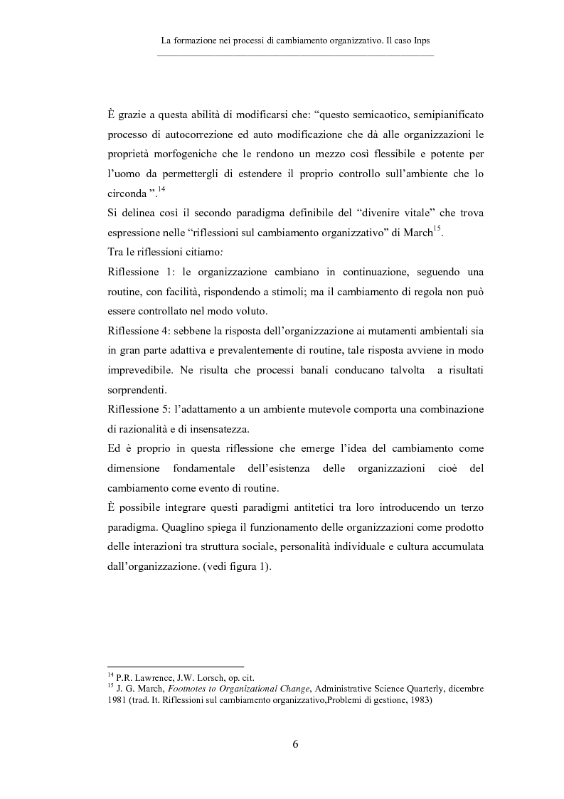 Anteprima della tesi: La formazione nei processi di cambiamento organizzativo. Il caso Inps, Pagina 6