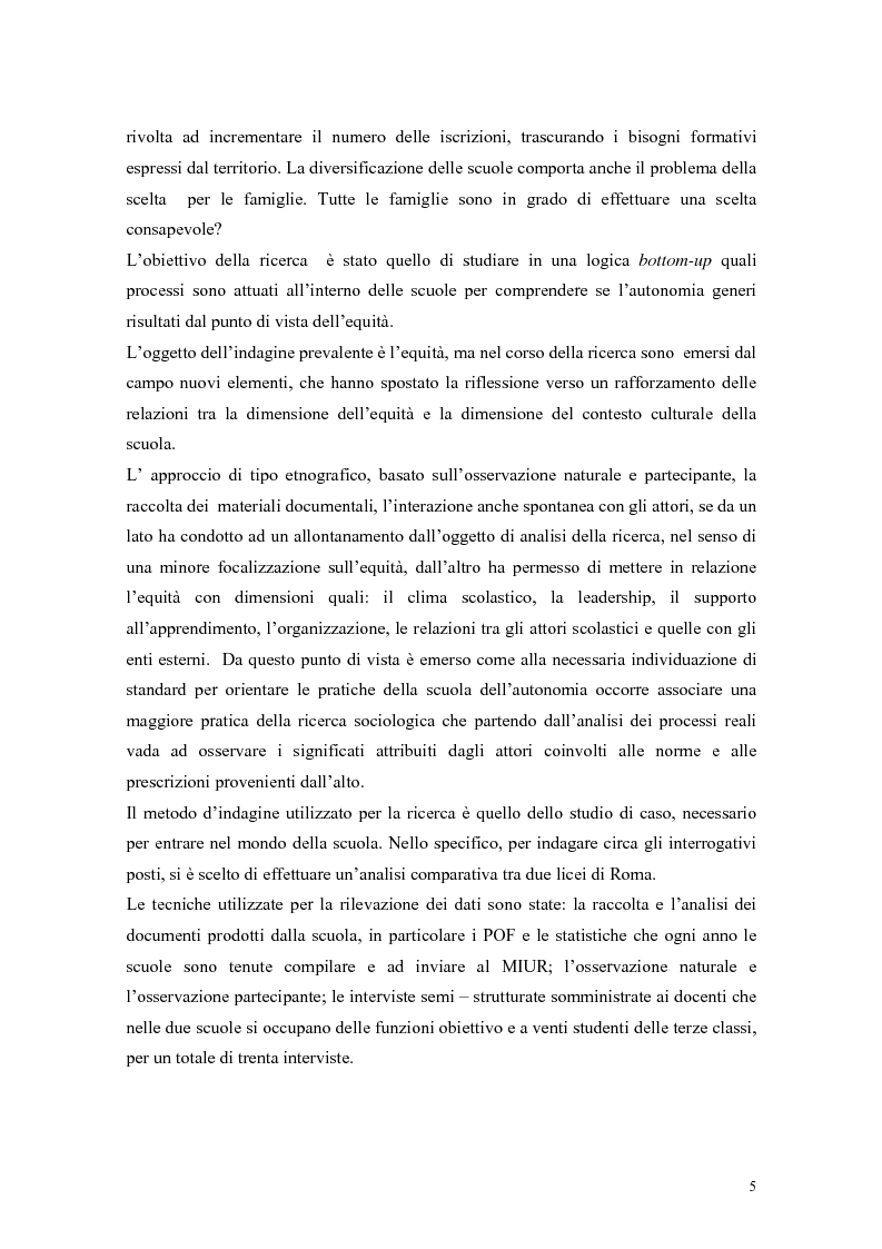 Anteprima della tesi: Pratiche per l'equità nella scuola dell'autonomia: due casi di studio., Pagina 2