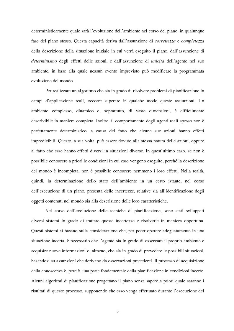 Anteprima della tesi: Tecniche di pianificazione in presenza di conoscenza incompleta, Pagina 2