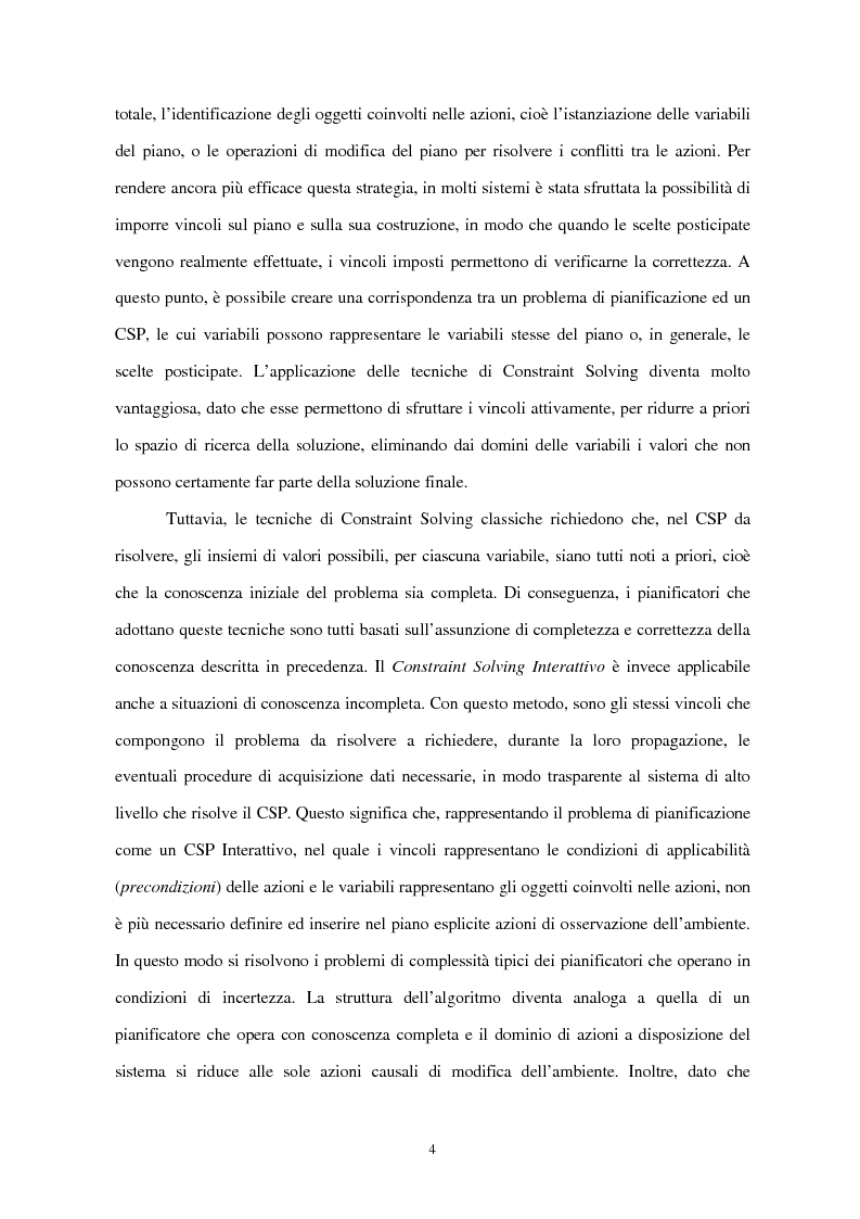 Anteprima della tesi: Tecniche di pianificazione in presenza di conoscenza incompleta, Pagina 4