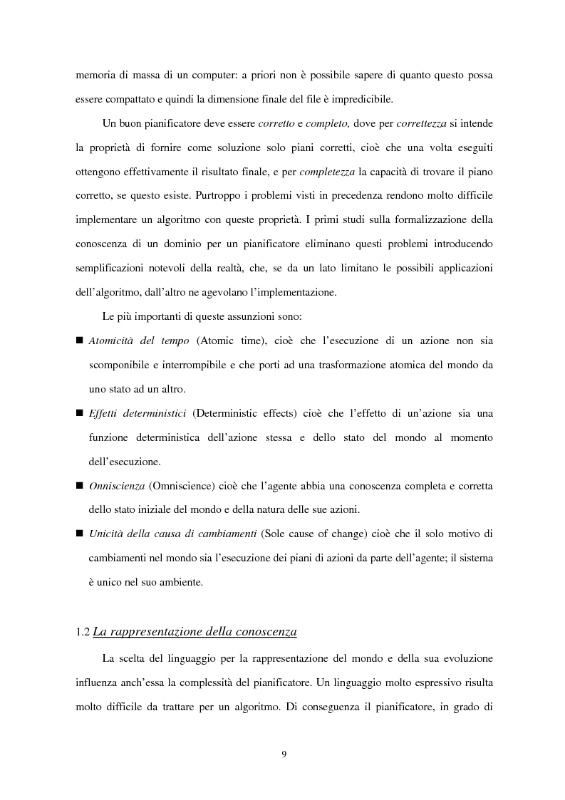 Anteprima della tesi: Tecniche di pianificazione in presenza di conoscenza incompleta, Pagina 9
