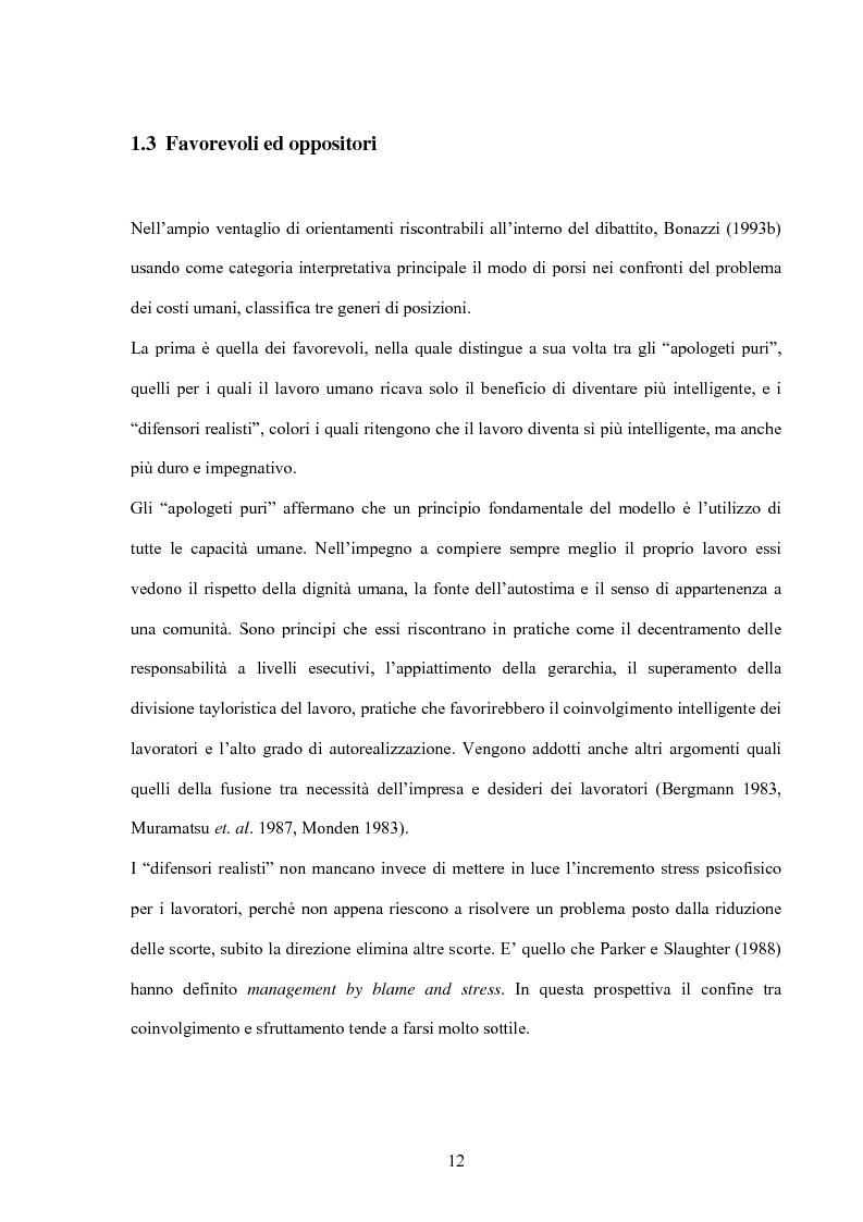 Anteprima della tesi: Modello giapponese e produzione snella: sviluppi ed applicazioni nell'industria automobilistica occidentale, Pagina 12