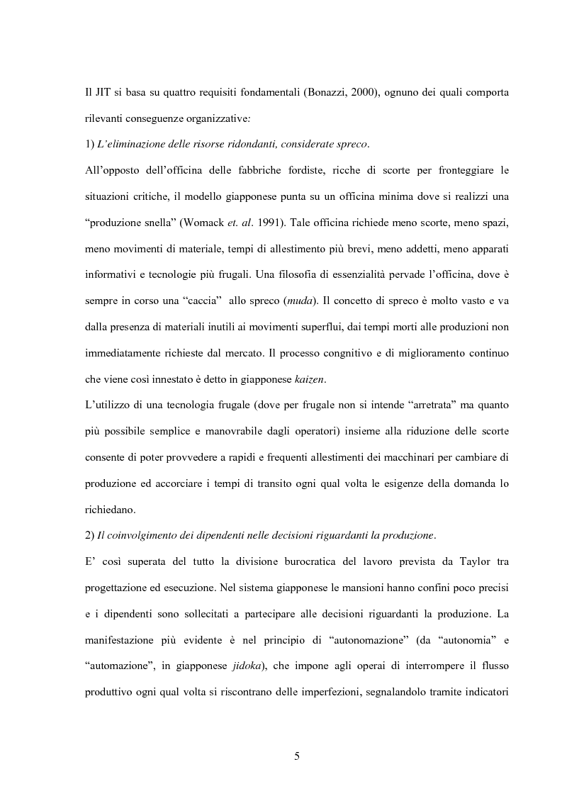 Anteprima della tesi: Modello giapponese e produzione snella: sviluppi ed applicazioni nell'industria automobilistica occidentale, Pagina 5