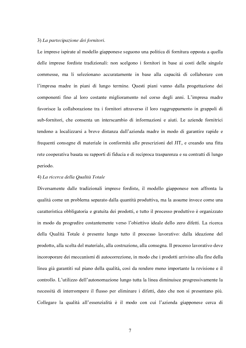 Anteprima della tesi: Modello giapponese e produzione snella: sviluppi ed applicazioni nell'industria automobilistica occidentale, Pagina 7