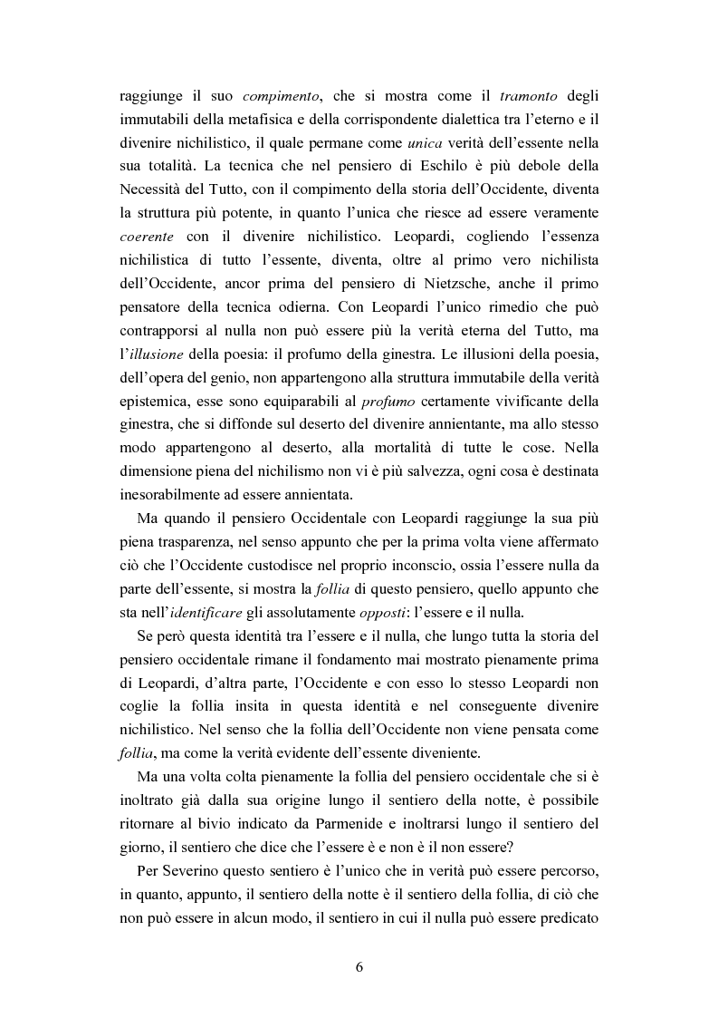 Anteprima della tesi: Nichilismo, téchne e poesia nel pensiero di Emanuele Severino, Pagina 4