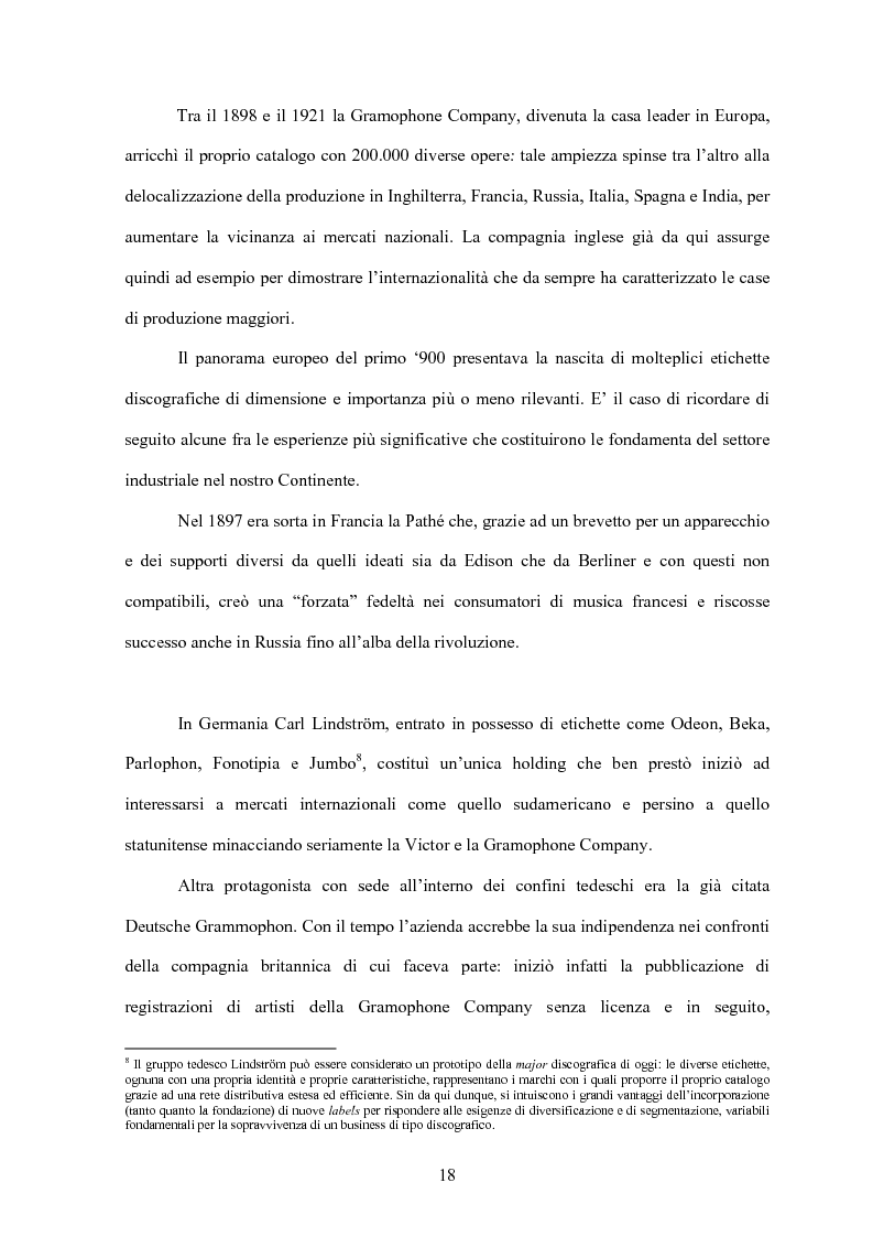 Anteprima della tesi: La concentrazione nel settore dell'industria discografica: le majors e la loro presenza sul mercato, Pagina 14