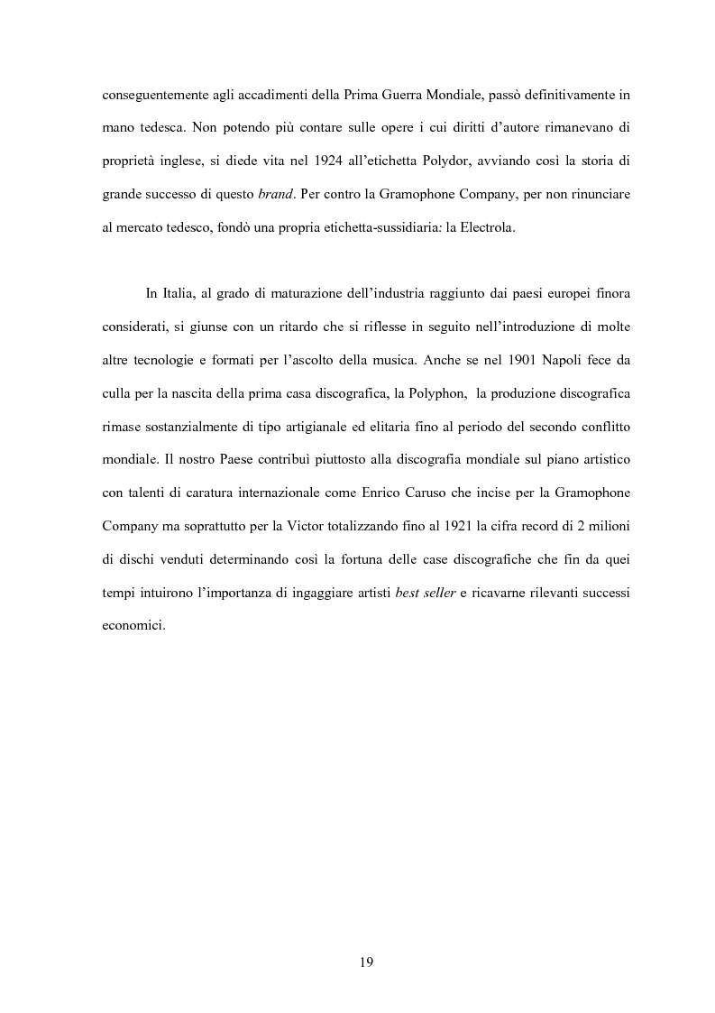 Anteprima della tesi: La concentrazione nel settore dell'industria discografica: le majors e la loro presenza sul mercato, Pagina 15