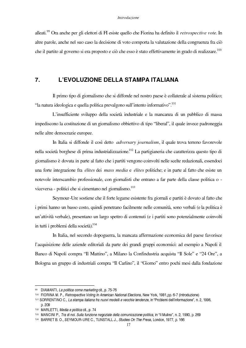 Anteprima della tesi: La stampa d'opinione di fronte alle elezioni politiche del 1996: La Stampa e Il Corriere della Sera a confronto, Pagina 17