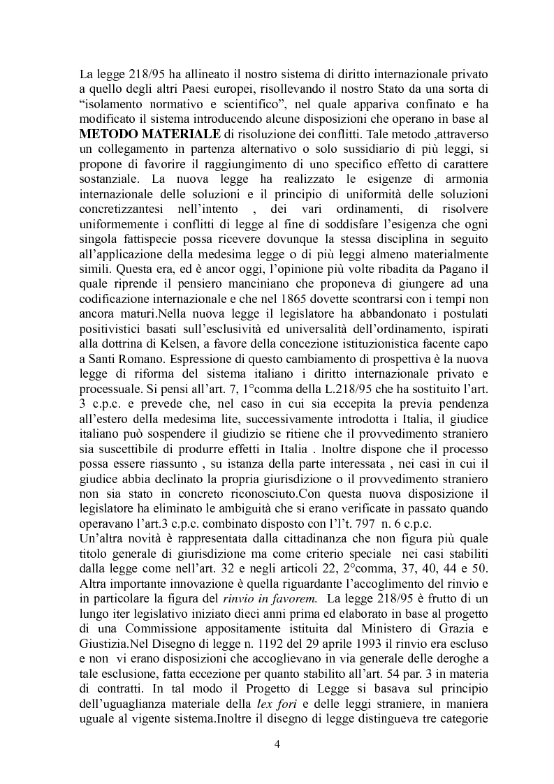 Anteprima della tesi: La giustizia materiale quale obiettivo del diritto intenazioanle privato, Pagina 4