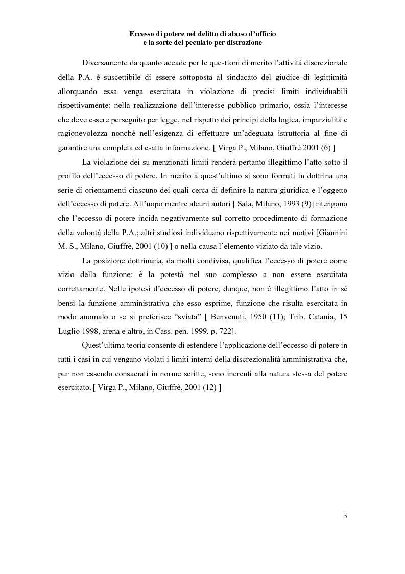 Anteprima della tesi: Eccesso di potere nel delitto di abuso d'ufficio e la sorte del peculato per distrazione, Pagina 3