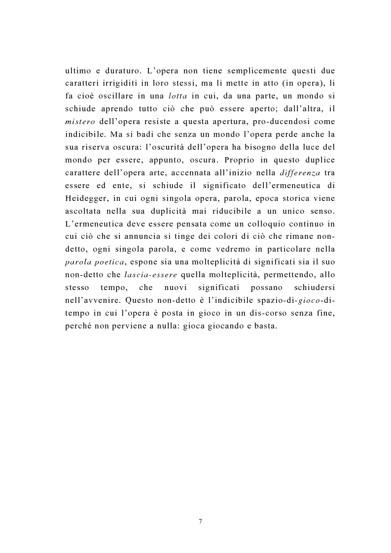 Anteprima della tesi: Martin Heidegger e il problema dell'opera d'arte: la questione ermeneutica, Pagina 6