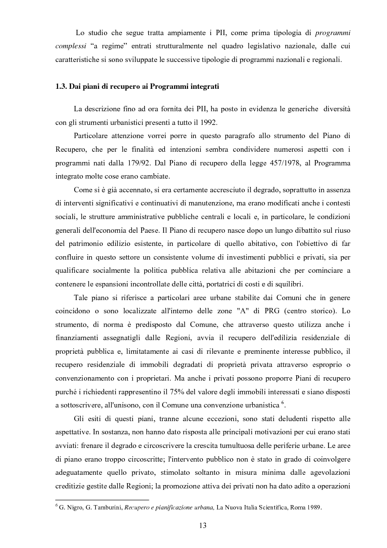 Anteprima della tesi: I ''programmi integrati d'intervento'' come strumento di riqualificazione urbana, Pagina 10