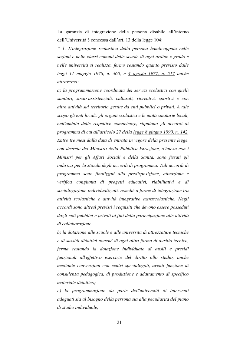Anteprima della tesi: Università di Bologna ed handicap: chi studia valuta i servizi, Pagina 15