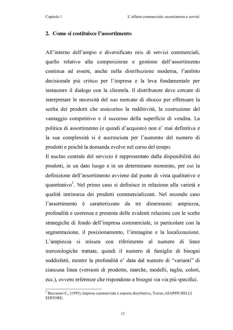 Anteprima della tesi: Le risorse assortimento-spazio-servizi nell'economia delle aziende di distribuzione commerciale, Pagina 10