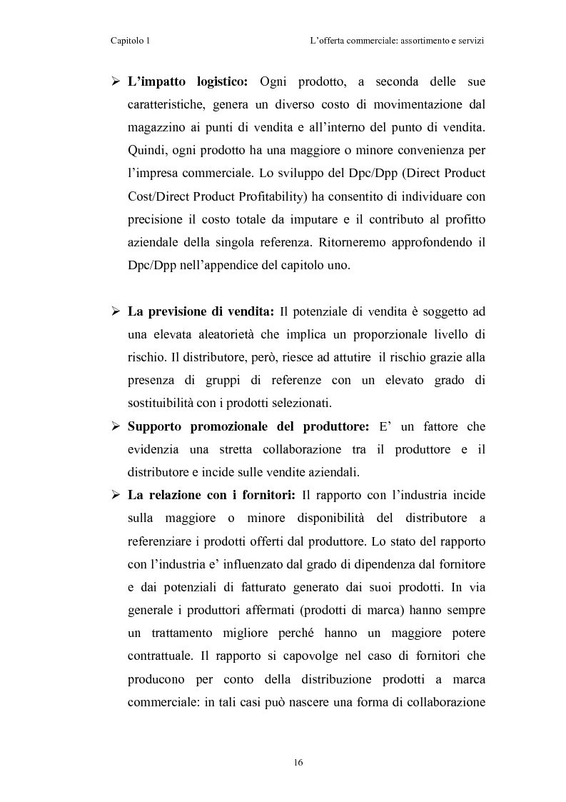 Anteprima della tesi: Le risorse assortimento-spazio-servizi nell'economia delle aziende di distribuzione commerciale, Pagina 13
