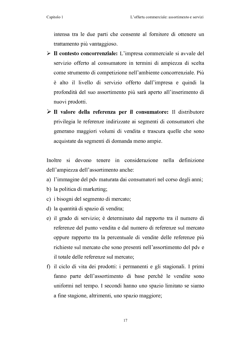 Anteprima della tesi: Le risorse assortimento-spazio-servizi nell'economia delle aziende di distribuzione commerciale, Pagina 14