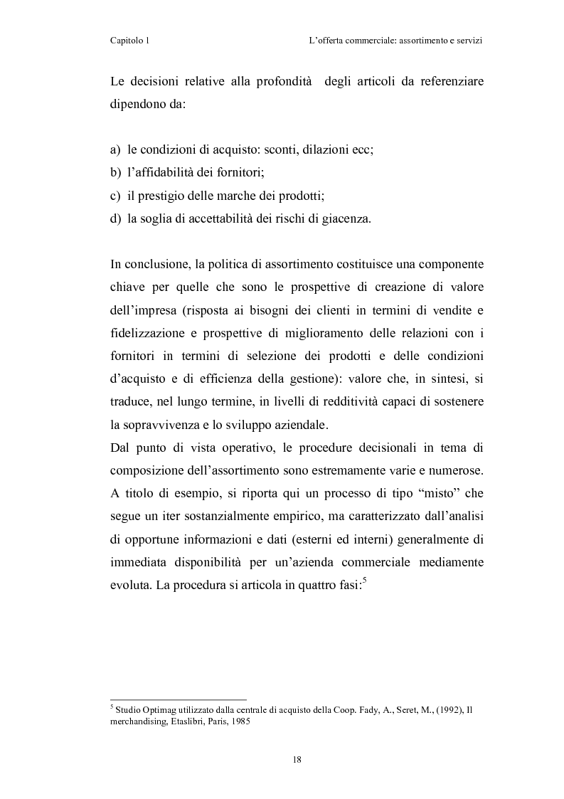Anteprima della tesi: Le risorse assortimento-spazio-servizi nell'economia delle aziende di distribuzione commerciale, Pagina 15