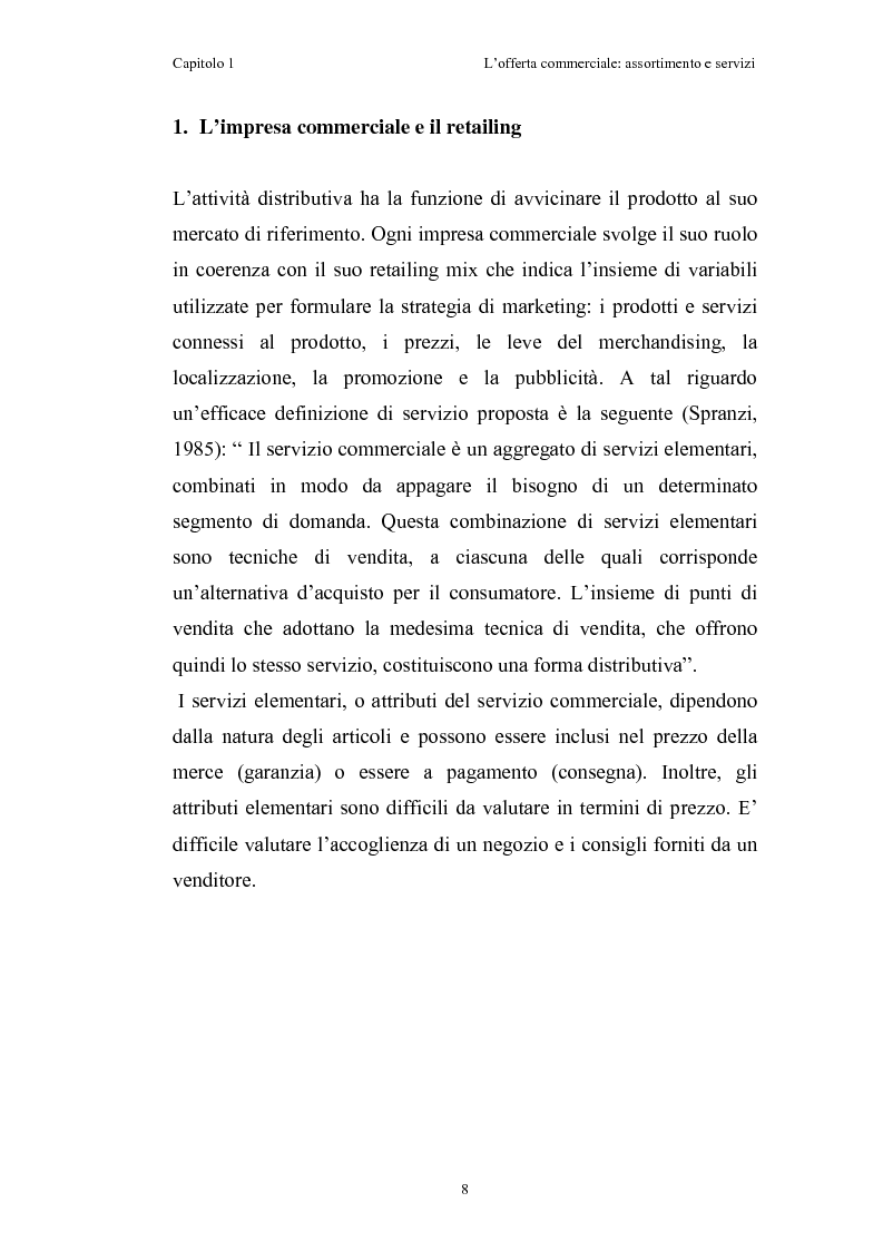 Anteprima della tesi: Le risorse assortimento-spazio-servizi nell'economia delle aziende di distribuzione commerciale, Pagina 5