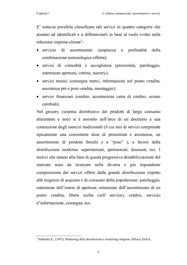 Anteprima della tesi: Le risorse assortimento-spazio-servizi nell'economia delle aziende di distribuzione commerciale, Pagina 6