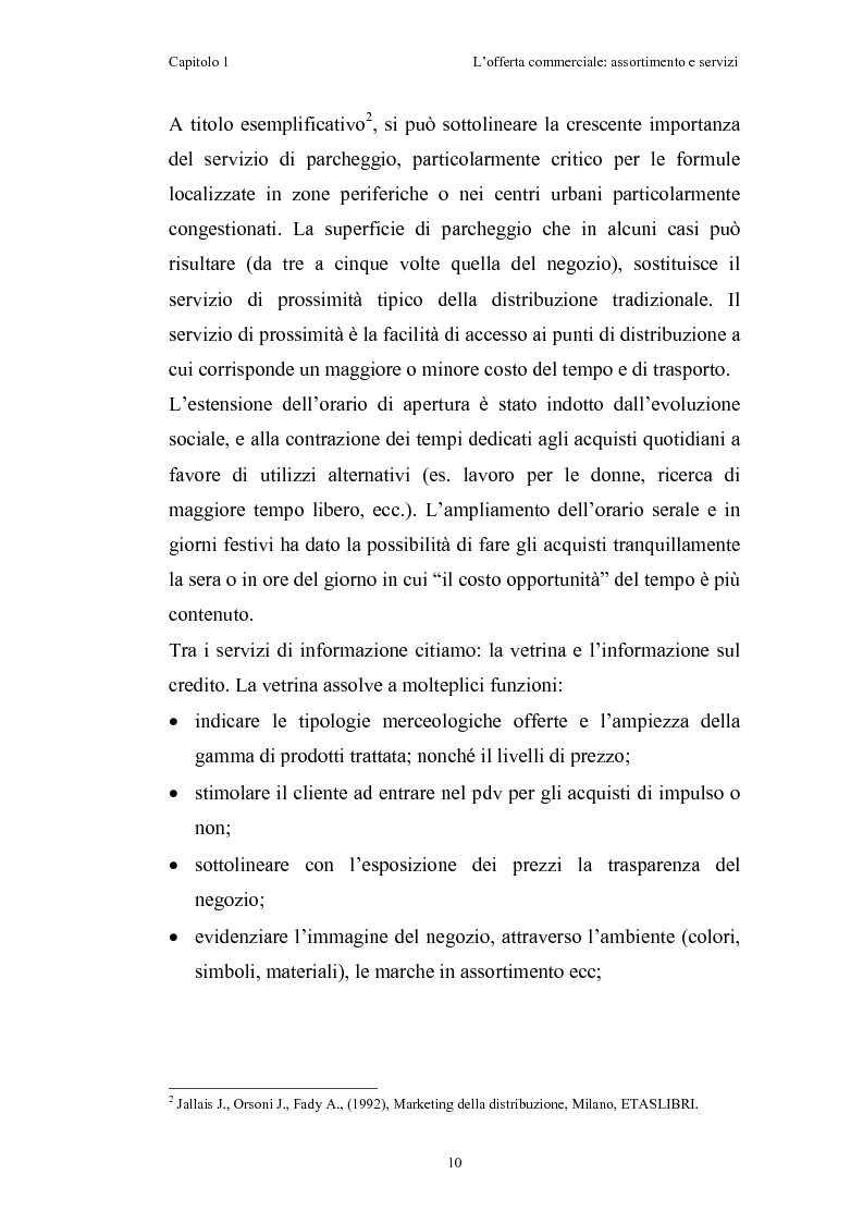 Anteprima della tesi: Le risorse assortimento-spazio-servizi nell'economia delle aziende di distribuzione commerciale, Pagina 7