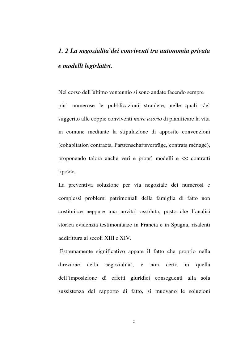 Anteprima della tesi: I contratti regolatori della convivenza, Pagina 7
