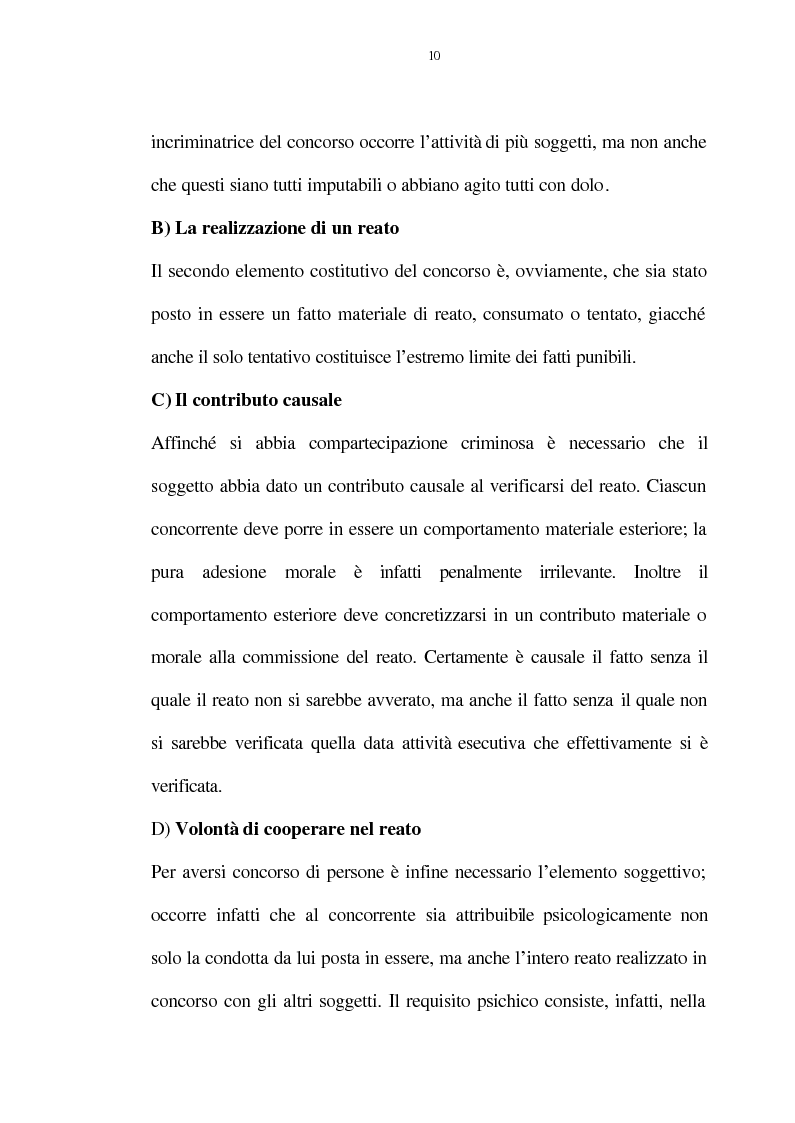 Anteprima della tesi: La figura del c.d. "concorso esterno" in tema di concorso di persone nel reato, Pagina 10