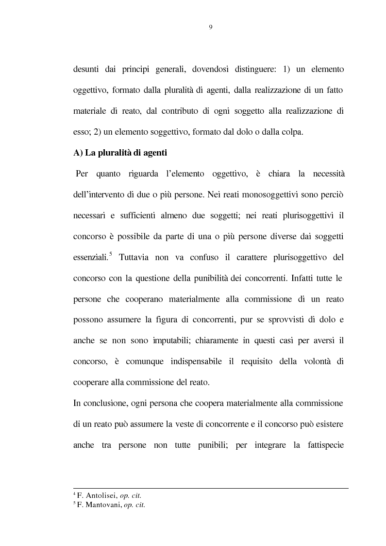Anteprima della tesi: La figura del c.d. "concorso esterno" in tema di concorso di persone nel reato, Pagina 9
