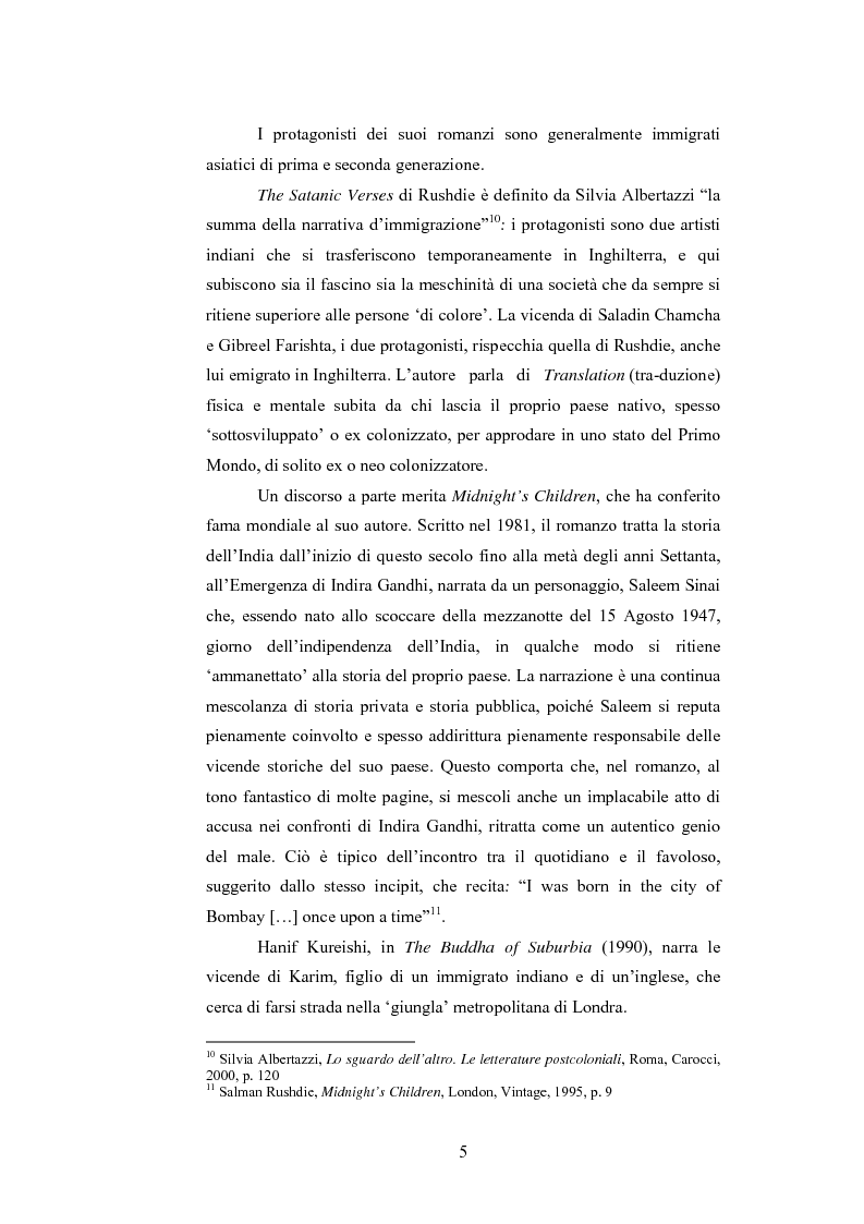Anteprima della tesi: Elementi postcoloniali e postmoderni nell'opera di Salman Rushdie e Hanif Kureishi, Pagina 4