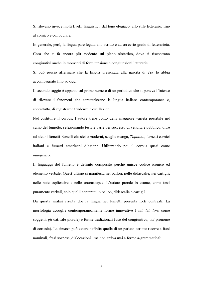 Anteprima della tesi: Tex, Zagor e Mr No: un'analisi linguistica, Pagina 6