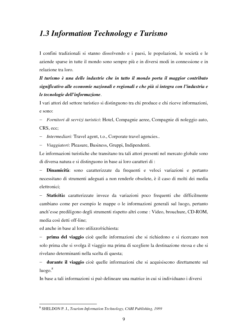 Anteprima della tesi: L'impatto delle nuove tecnologie e del web nell'impresa alberghiera, Pagina 9