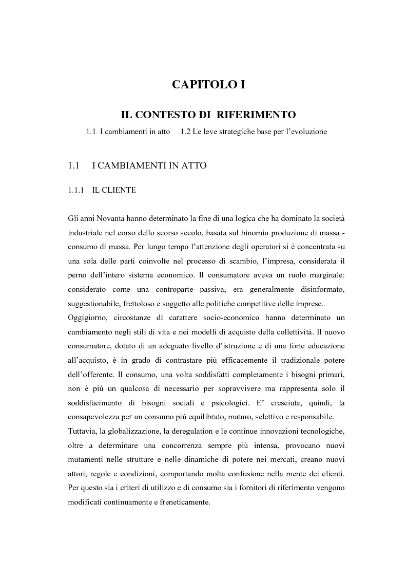 Anteprima della tesi: I sistemi competitivi e le strategie di CRM nel settore bancario. Il caso BNL, Pagina 4