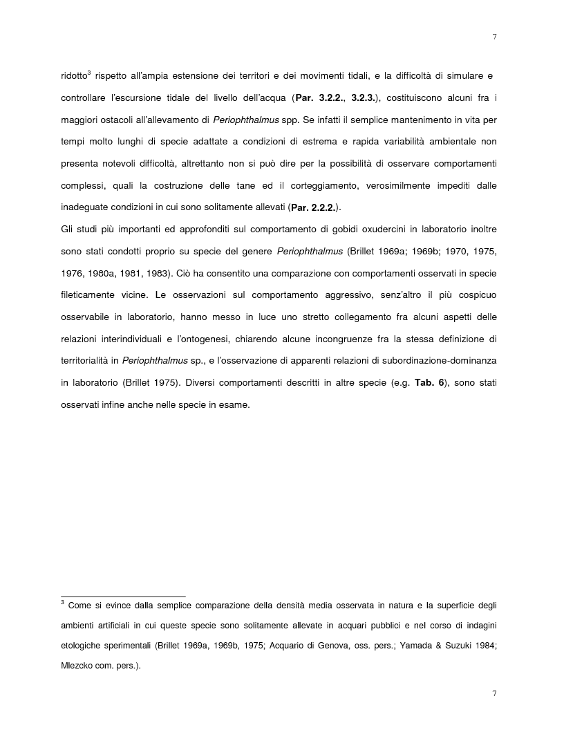 Anteprima della tesi: Adattamenti all'ambiente peritidale di alcune specie malesi dei generi Periophthalmus, Periophthalmodon e Boleophthalmus (Pisces, Gobiidae, Oxudercinae, Periophthalmini): ricerche ecologiche e messa a punto di un apparato per l'allevamento in condizioni semi-naturali., Pagina 4