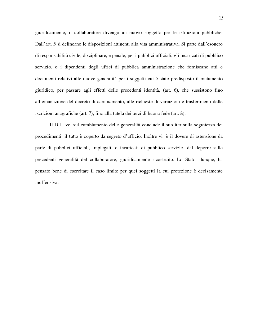 Anteprima della tesi: La nuova normativa sui collaboratori di giustizia di mafia, Pagina 15