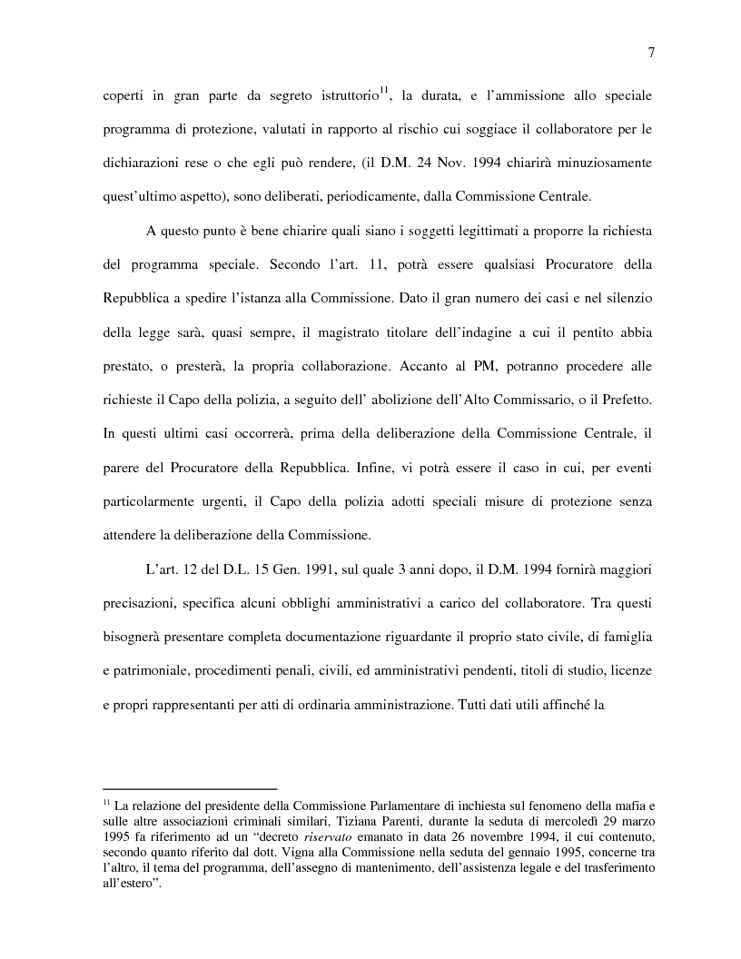 Anteprima della tesi: La nuova normativa sui collaboratori di giustizia di mafia, Pagina 7