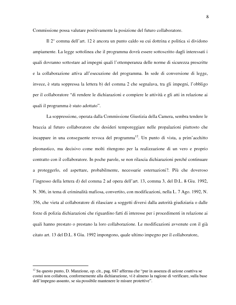 Anteprima della tesi: La nuova normativa sui collaboratori di giustizia di mafia, Pagina 8