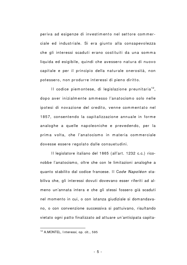 Anteprima della tesi: L'anatocismo, Pagina 5