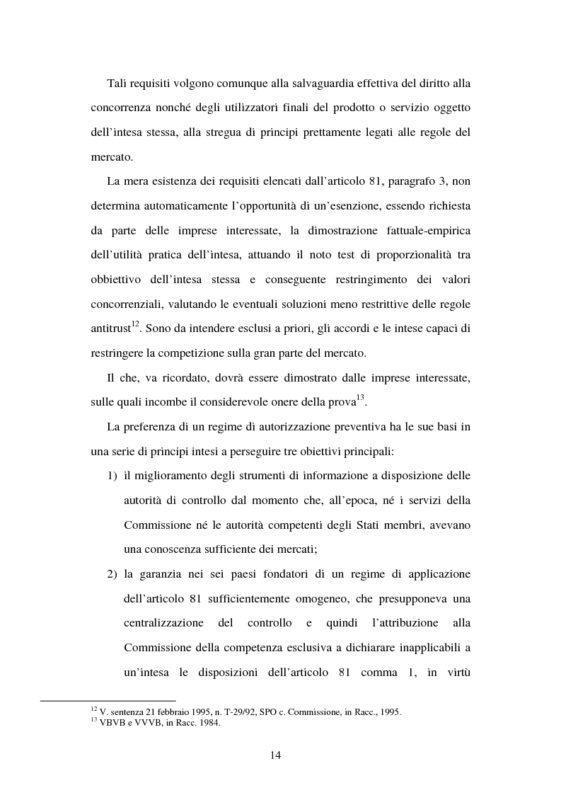 Anteprima della tesi: Il Regolamento del Consiglio CE 1/2003: la modernizzazione del diritto della concorrenza europeo, Pagina 10