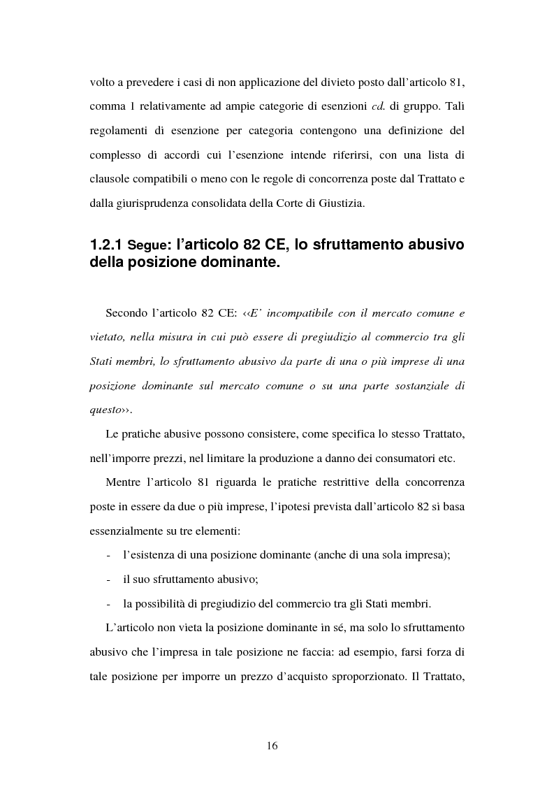 Anteprima della tesi: Il Regolamento del Consiglio CE 1/2003: la modernizzazione del diritto della concorrenza europeo, Pagina 12