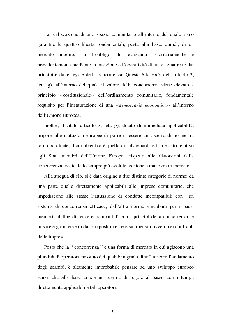 Anteprima della tesi: Il Regolamento del Consiglio CE 1/2003: la modernizzazione del diritto della concorrenza europeo, Pagina 5