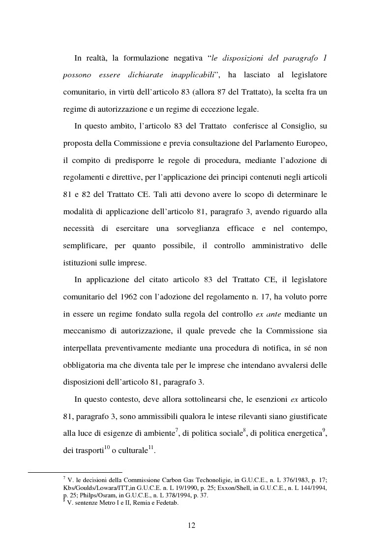 Anteprima della tesi: Il Regolamento del Consiglio CE 1/2003: la modernizzazione del diritto della concorrenza europeo, Pagina 8