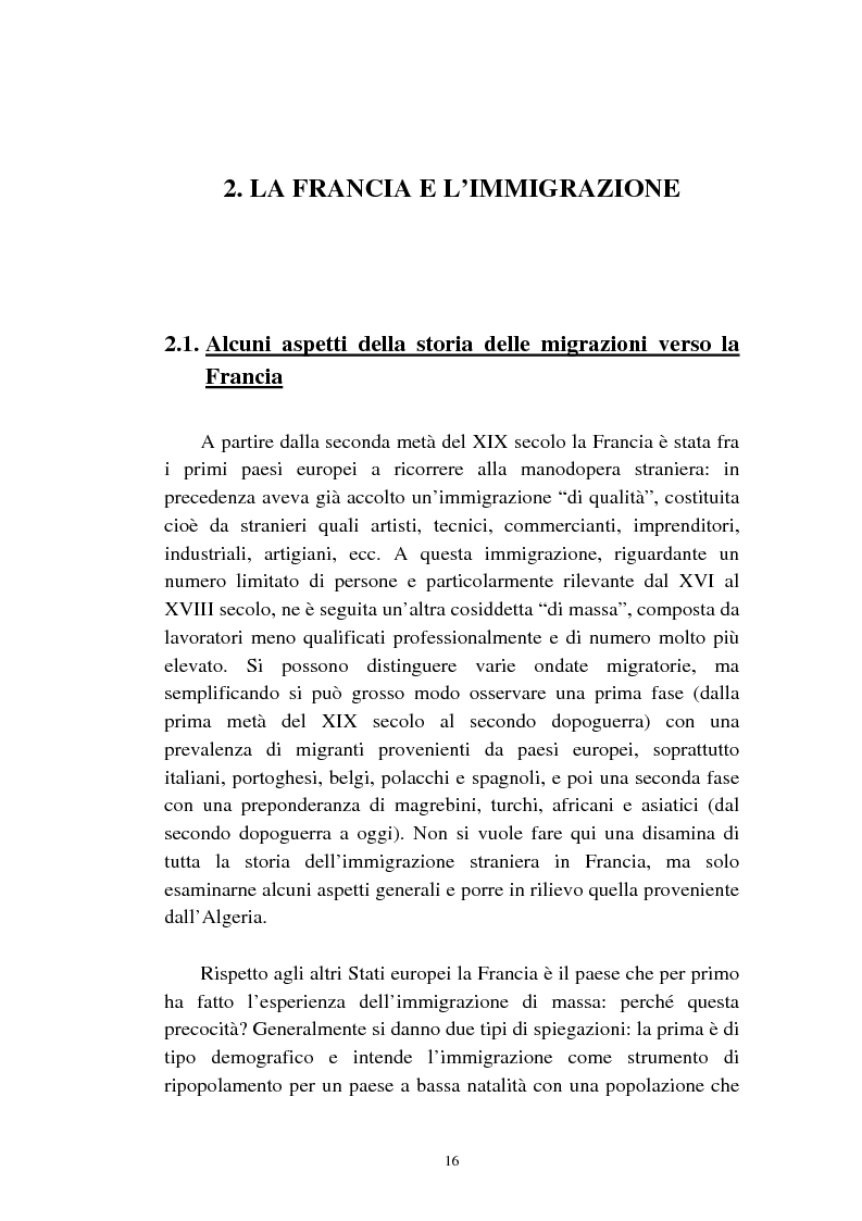 Anteprima della tesi: Le migrazioni franco-algerine prima e dopo l'11 settembre, Pagina 14