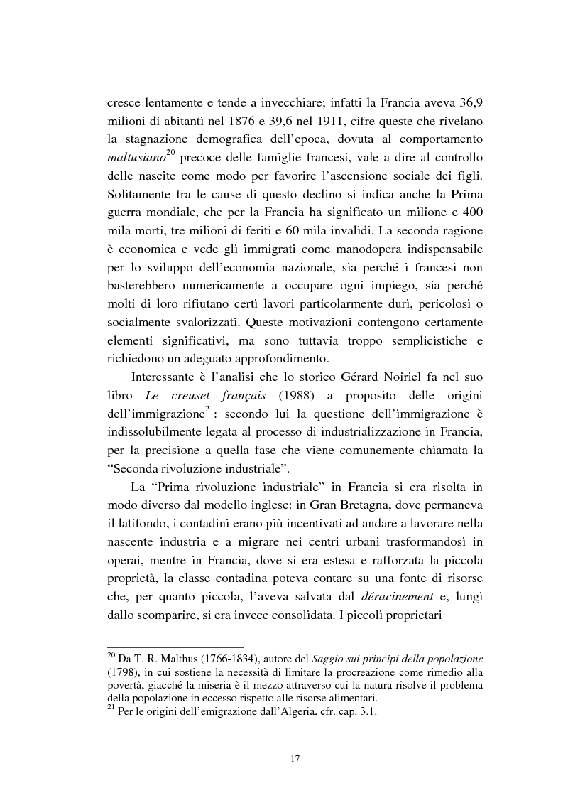 Anteprima della tesi: Le migrazioni franco-algerine prima e dopo l'11 settembre, Pagina 15