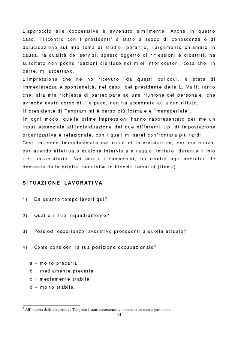 Anteprima della tesi: Cooperazione sociale e qualità dei servizi, Pagina 10