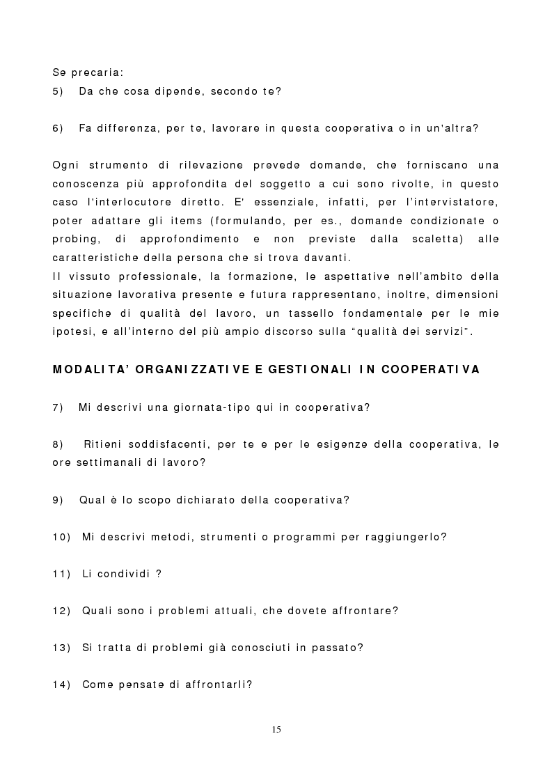 Anteprima della tesi: Cooperazione sociale e qualità dei servizi, Pagina 11