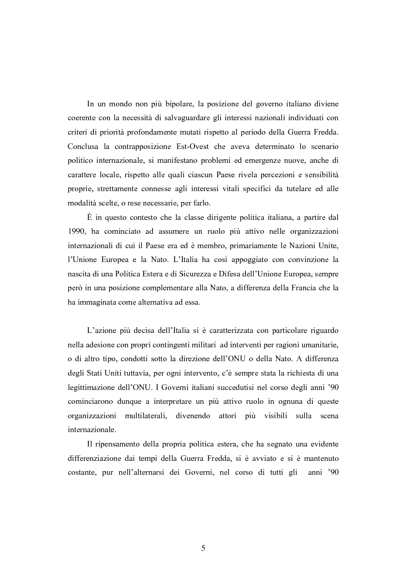 Anteprima della tesi: La Politica estera del secondo governo Berlusconi ed il suo sostegno a Washington. Il punto di vista della stampa francese, Pagina 4