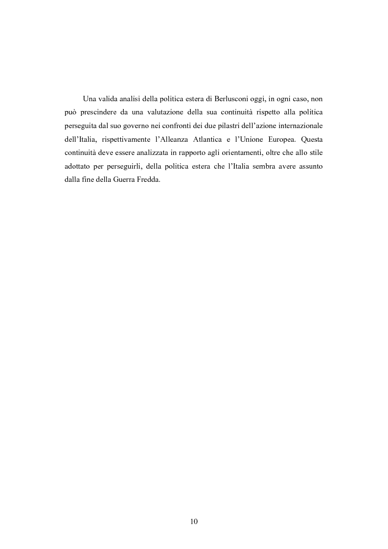 Anteprima della tesi: La Politica estera del secondo governo Berlusconi ed il suo sostegno a Washington. Il punto di vista della stampa francese, Pagina 9